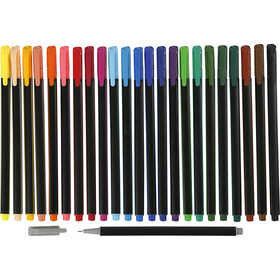 Fineliners - Diverse kleuren - lijndikte 0,6-0,7mm - 24 stuks