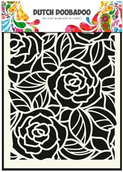 Cirkelsjabloon - Hobbysjabloon - Mask Art Sjabloon - Big Roses - 14,8x21cm - A5 - Dutch Doobadoo