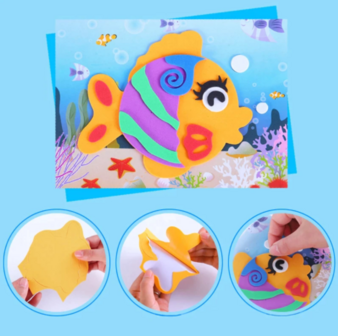 3D Eva Foam Stickers - 3D plaatjes maken van vilt - Dieren, Clown, Boot, Circus - Kinderen - Educatief