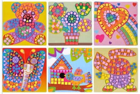 3D Eva Foam Stickers - Mozaiek puzzelen met vilt - Beer, Bloemen, Hartje, Vlinder, Vogel, Konijn - Kinderen - Educatief - 6 stu