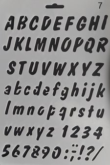 Lettersjablonen - Sjabloon met letters - Alfabet - ABC - Cijfers - Handlettering - Bullet Journaling - #7 - 17,8X26cm
