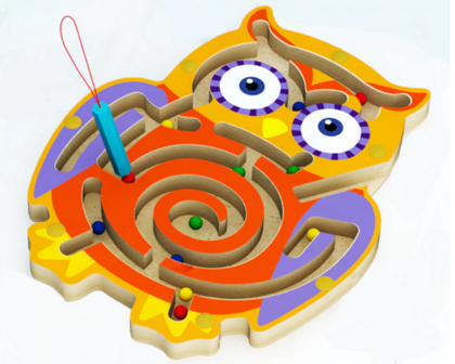 Magneetspel - Magnetisch Doolhof - Doolhof Puzzel met balletjes - Labyrint - Hout - Kinderen - Educatief - Konijn