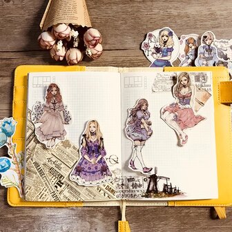 Scrapbook plaatjes - Foto Album - Dagboek Stickers - Poezie Album - Meisjes - Vrouwen - Old School - 33 stuks