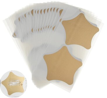 Krasstickers - Zelf krasplaatjes maken - Kraskaart Sticker - Pentagram - Goud - 6cm - 10 stuks