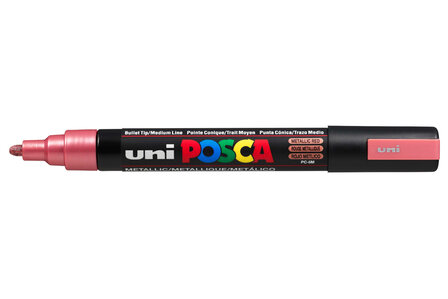 Krijtstift - Chalkmarker - Universele Marker - Uni Posca Marker - metalic rood - PC-5M - 2,5mm - Medium Punt - 1 stuk