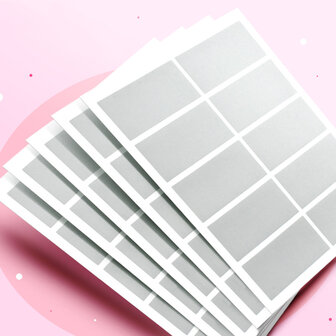 Krasstickers - Zilveren Rechthoek - Kraskaarten Maken - Zelf Krasplaatjes Maken - DIY Kraskaarten - Waardebon Kraskaarten - Persoonlijke Kraskaarten - Krasbon Maken - DIY Waardebonnen - Cadeaubon Kras