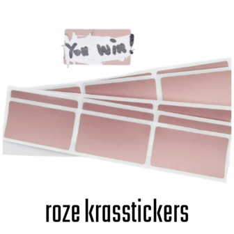 Krasstickers - Zelf krasplaatjes maken - Kraskaart Sticker - Rechthoek - Roze - 2,3x4,2m - 9 stuks