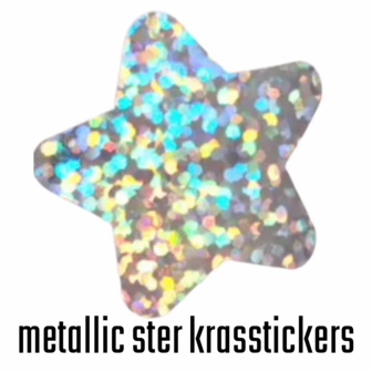 Krasstickers - Zelf krasplaatjes maken - Kraskaart Sticker - Ster - Zilver Metallic Glitter - 2,5cm - 10 stuks