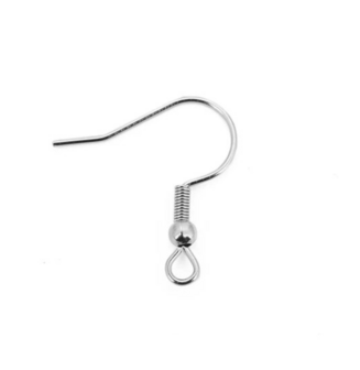 Franse Oorbelhaken - Zilveren Oorbelhangers DIY - Verzilverde Oorbelhaakjes - Oorhaken - Oorbelhangers - DIY - Zelf Oorbellen Maken - 925 Sterling Zilver - 18mm - 10 Stuks