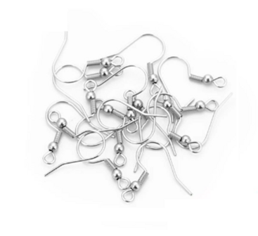 Franse Oorbelhaken - Zilveren Oorbelhangers DIY - Verzilverde Oorbelhaakjes - Oorhaken - Oorbelhangers - DIY - Zelf Oorbellen Maken - 925 Sterling Zilver - 18mm - 10 Stuks