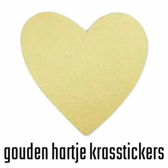 Krasstickers - Zelf krasplaatjes maken - Kraskaart Sticker - Hartjes - Goud - 6-7cm - 10 stuks