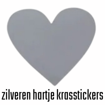 Krasstickers - Zelf krasplaatjes maken - Kraskaart Sticker - Hartjes - Zilver - 6-7cm - 10 stuks