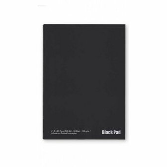 Tekenblok - Black Pad - Zwart Tekenpapier - A4 - 120gr - Talens AMI - 20 vellen