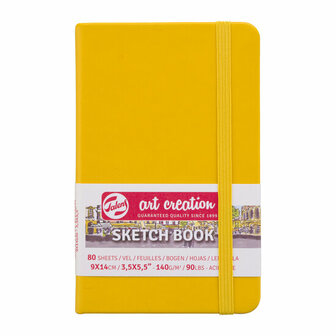 Schetsboek - Tekenboek - Harde kaft - Met Elastiek - Golden Yellow - 9x14cm - 140gr - 80blz - Talens