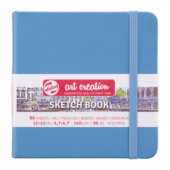 Schetsboek - Tekenboek - Harde kaft - Met Elastiek - Lake Blue - 12x12cm - 140gr - 80 blz - Talens