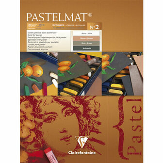 Pastelmat - Papier voor pastelkrijt - blok no.2 - assorti - Clairefontaine - 18 x 24 cm