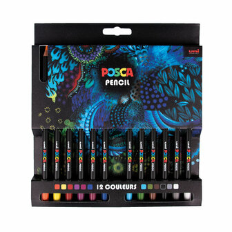 Kleurpotloden - Diverse Kleuren - Tekenen, Kleuren - Posca - 12 stuks