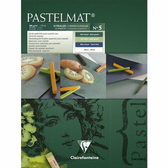 Pastelmat - Papier voor pastelkrijt - blok no.5 - assorti - Clairefontaine - 18 x 24 cm