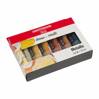Acrylverf - set - Amsterdam - 6 x 20ml metallic
