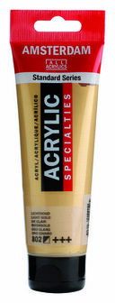 Amsterdam Acrylverf - Gouden Acrylverf - 802 Licht Goud - Acrylic Paint - Acrylaatverf - Acrylic Paint - Hobbyverf - Kunstschildersverf - Lichtechte Sneldrogende Verf - 120ml