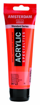 Amsterdam Acryl Specialties - Oranje Acrylverf Met Speciale Effecten - 257 Reflexoranje - Acrylic Paint - Acrylaatverf - Acrylic Paint - Sneldrogende Special Effect Hobbyverf Oranje - 120ml