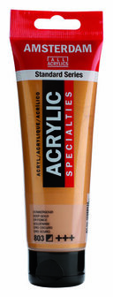 Acrylverf - 803 Donker Goud - Acrylverf - Metallic verf - Sneldrogende verf - Kunstschildersverf - Kleurrijke verf - DIY schilderen - Verf voor hout - Verf voor glas - 120 ml - Amsterdam