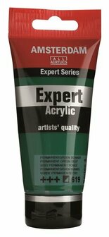 Amsterdam Acrylverf Expert - 619 Permanentgroen Donker - Acrylverf - Pigmentrijke Verf - Sneldrogende Verf - Kunstschildersverf - Verf voor Canvas - Verf voor Hout - 75 ml