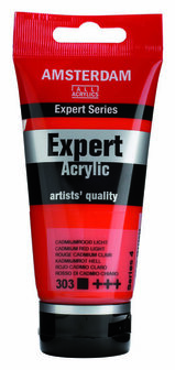 Amsterdam Expert Acrylverf - Rode Acrylverf - #303 Cadmiumrood Licht - Acrylic Paint - Acrylaatverf - Acrylic Paint - Hobbyverf - Kunstschildersverf - Hobbyverf Rood - 75ml