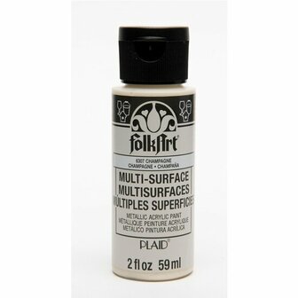 Acrylverf Multi Surface Champagne Kleur - Universele Acrylverf - Sneldrogende Dekkende Hobbyverf - Glasverf - Houtverf - Keramiekverf - Plasticverf - Buitenverf - #6307 Champagne - 59 ml - FolkArt