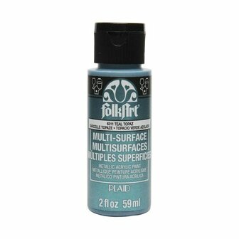 Folkart multi-surface metallic acrylverf 6311 teal topaz 59 ml