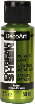 Metallic Verf - Acrylverf Metallic Peridot Groen - Metaalverf - Groenkleurige Metallic Hobbyverf - Glansverf - Shimmerverf - DecoArt Extreme Sheen - 59ml
