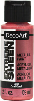 Metallic Verf - Acrylverf Metallic Coral - Metaalverf - Koraalkleurige Metallic Hobbyverf - Glansverf - Shimmerverf - DecoArt Extreme Sheen - 59ml