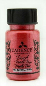 Metallic Verf - Acrylverf Metallic Dora Red - Metaalverf - Rode Metallic Hobbyverf - Glansverf - Shimmerverf - Cadence Dora Metallic - 50ml