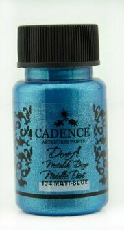 Cadence Metallic Verf - Dora Blue - Blauwe Metaalverf - Glanzend Decoratieve Verf - DIY Metaalverf - 50 ml