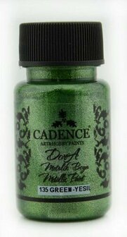 Metallic Verf - Acrylverf Metallic Dora Green - Metaalverf - Groene Metallic Hobbyverf - Glansverf - Shimmerverf - Cadence Dora Metallic - 50ml