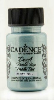 Metallic Verf - Acrylverf Metallic Blue Green - Metaalverf - Blauwgroene Metallic Hobbyverf - Glansverf - Shimmerverf - Cadence Dora Metallic - 50ml