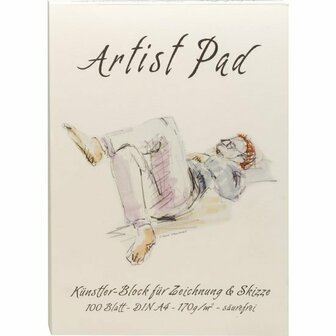 Tekenblok - Artist Pad - Chamois-kleurig (cr&egrave;me) papier - A4 - 170gr - Talens AMI - 100 vellen