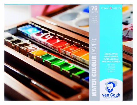 Aquarelpapier - Waterverfpapier - Aquarelblok - Watercolor Paper - Waterverfpapier - Aquarelblok - Watercolor Paper - Wit - 30x40 cm - 300 gram - Van Gogh - 75 vellen