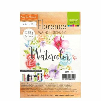 Amsterdam Aquarelpapier - Off White - Lichte Structuur - Wateropname en Schaduwwerking - Florence - A5 - 300 grams - 100 vellen