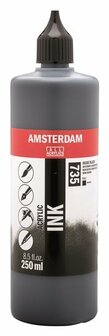Amsterdam Acrylic Ink - 735 Oxydzwart - Acrylinkt - Kunstschilders inkt - Sneldrogende inkt - Pigmentrijke inkt - Verf voor hout - Airbrush inkt - 250 ml