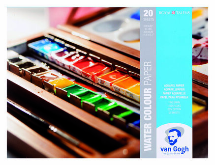 Amsterdam Aquarelpapier - Wit - Van Gogh - Waterverfpapier - Strakke Structuur en Waterbestendig - 30x40 cm - 300 grams - 12 vellen