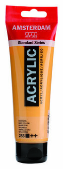 Amsterdam Acrylverf - 253 Goudgeel - Gele Acrylverf - Stralend Goudgeel - Hoog Gepigmenteerde Kunstverf - Sneldrogend - Voor Acryl &amp; DIY - 120 ml