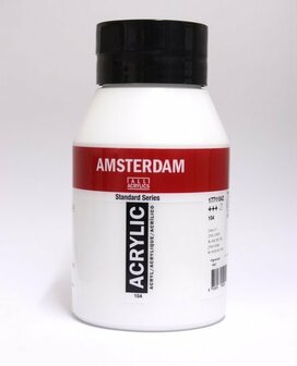 Amsterdam Acrylverf - Zinkwit - Acrylverf - Kunstschildersverf - Pigmentrijke verf - Sneldrogende verf - Dekwit - Verf voor canvas - Verf voor hout - Acrylverf sets - 1000 ml