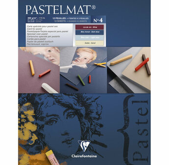 Pastelmat - Papier voor pastelkrijt - blok no.4 - assorti - Clairefontaine - 24 x 30 cm