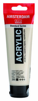 Amsterdam Acrylverf - 289 Titaanbuff Licht - Acrylverf - Pigmentrijke verf - Sneldrogende verf - Kunstschildersverf - Verf voor textiel - Hobbyverf - 120 ml