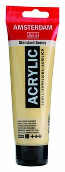 Amsterdam Acrylverf - 223 Napelsgeel Donker - Acrylverf - Sneldrogende verf - Kunstschildersverf - Pigmentrijke verf - Verf voor textiel - Hobbyverf - 120 ml