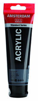 Amsterdam Acrylverf - Zwarte Acrylverf - 702 Lampenzwart - Acrylic Paint - Acrylaatverf - Acrylic Paint - Hobbyverf - Kunstschildersverf - Diep Zwart Hoog Gepigmenteerd - 120ml