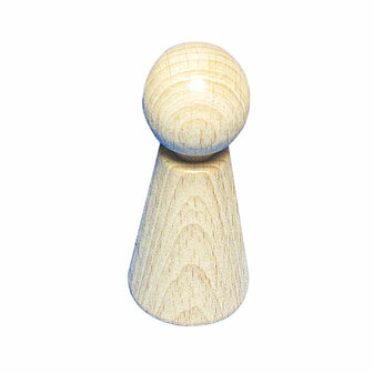 Houten kegelpoppetjes 70 mm 5 stuks