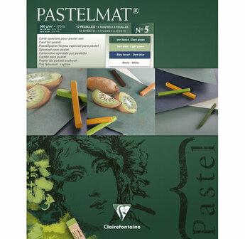 Pastelmat - Papier voor pastelkrijt - blok no.5 - assorti - Clairefontaine - 24 x 30 cm