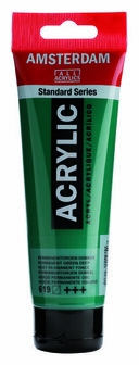 Amsterdam Acrylverf - Groene Acrylverf - 619 Permanentgroen Donker - Acrylic Paint - Acrylaatverf - Acrylic Paint - Hobbyverf - Kunstschildersverf - Kleurrijke Pigmentrijke Verf - 120ml